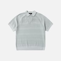 "Dime" Cable Knit Polo (Seafoam)