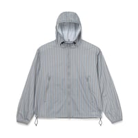 "SOL" Stripe Nylon Hooded Jacket (Gray)
