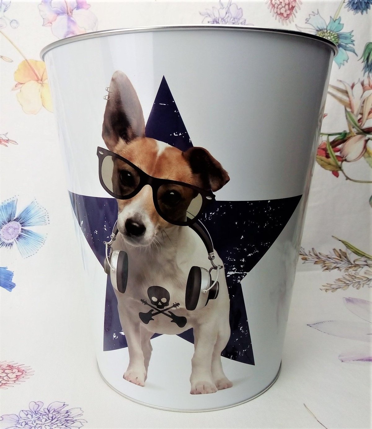 ジャックラッセルテリア ドアプレート大 メタルブラック色 ロックな