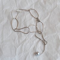 LS Pearl｜アコヤ真珠のデザインチェーンブレスレット（シルバー）