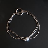 LS Pearl｜アコヤコバルト真珠の2種チェーンブレスレット（Men's向け）