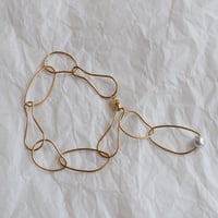 LS Pearl｜アコヤ真珠のデザインチェーンブレスレット（ゴールド）