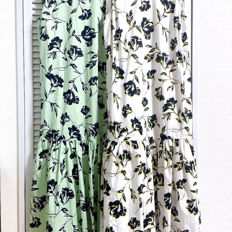 ☆ ヌキテパ ☆ノースリーブ花柄ロングワンピース　コットン100% コットンの花柄ノースリーブロングワンピース ホワイト | kyasalon