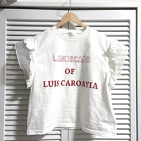 袖フリルの可愛いロゴTシャツ