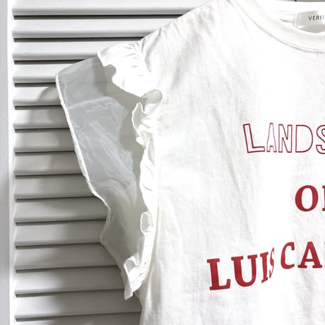 再入荷★袖フリルの可愛いロゴTシャツ