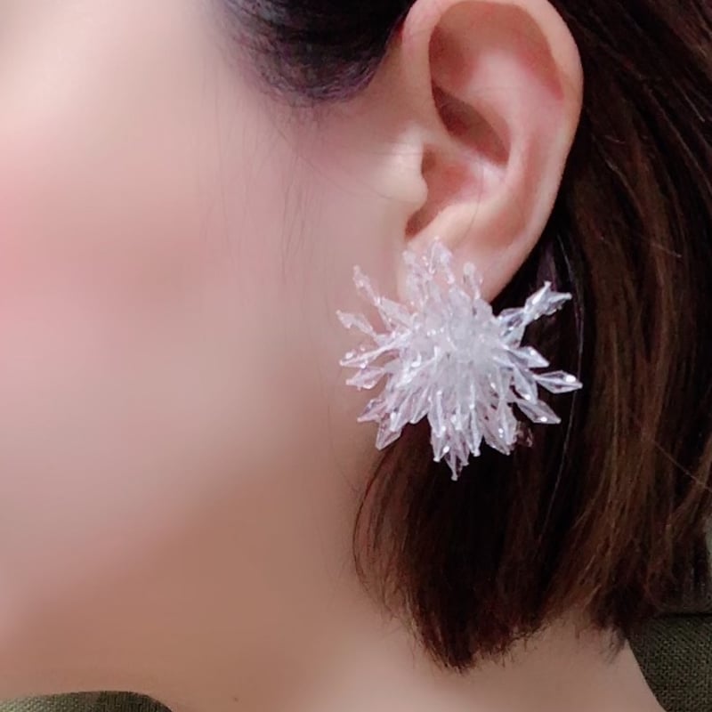 クリアビーズの花火ピアス | kyasalon