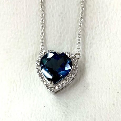 ハート型ロンドンブルートパーズネックレス