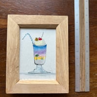 水彩ミニ原画「クリームソーダ」