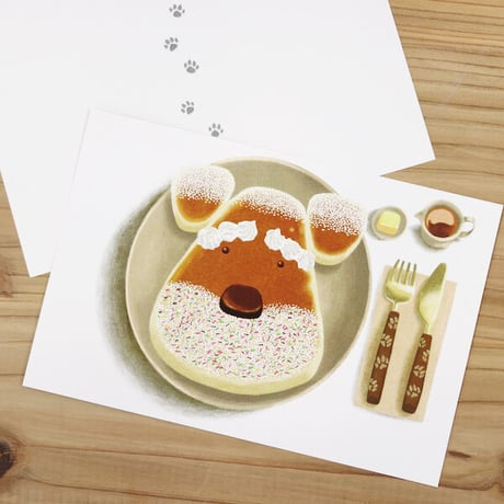 kyotobunguya x ikemotto　オリジナルポストカード　髭犬珈琲店・シュナのパンケーキ