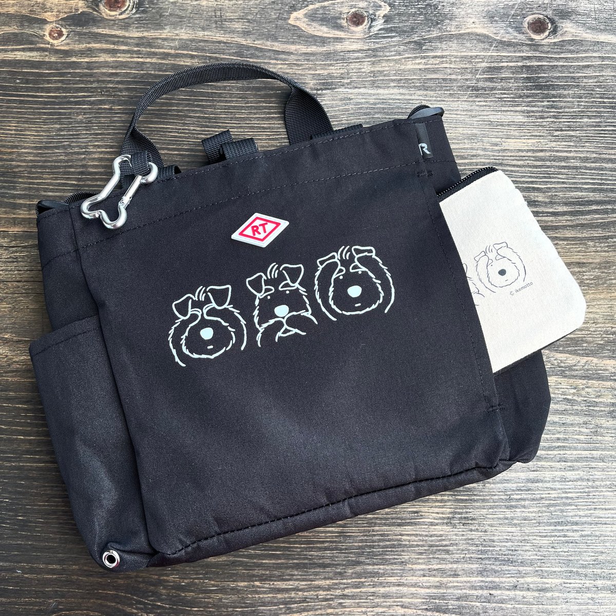 3シュナのお散歩バッグ（ショルダー付きミニトートバッグ） | 京都文具屋