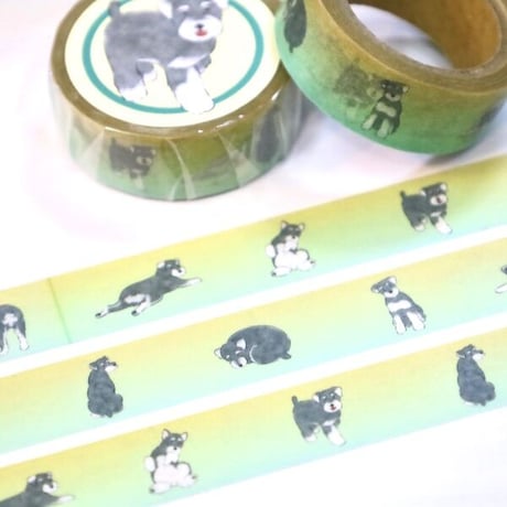 シュナのこんなしぐさが好きマスキングテープ　あさのまいこオリジナルデザイン