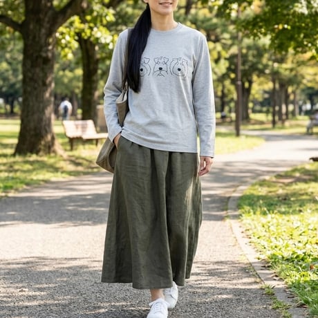 シュナＴ（長袖）●３シュナ（グレー）ロングスリーブＴシャツ