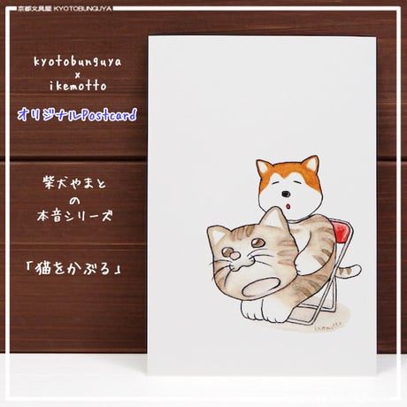 kyotobunguya x ikemotto　オリジナルポストカード　猫をかぶる・・・柴犬やまとの本音シリーズ