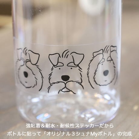 ３シュナ（オリジナルデザイン）透明ステッカー（耐水・耐候仕様）