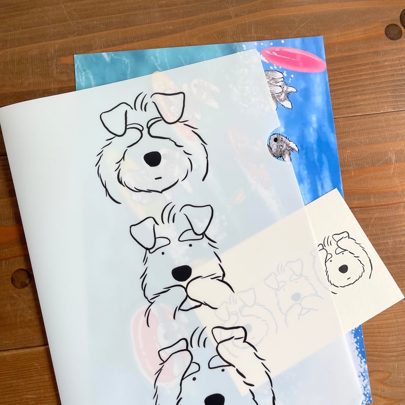 シュナファイル・クリアホルダー・3シュナ A4サイズ＆A5サイズ クリア