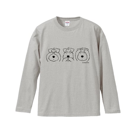 シュナＴ（長袖）●３シュナ（グレー）ロングスリーブＴシャツ