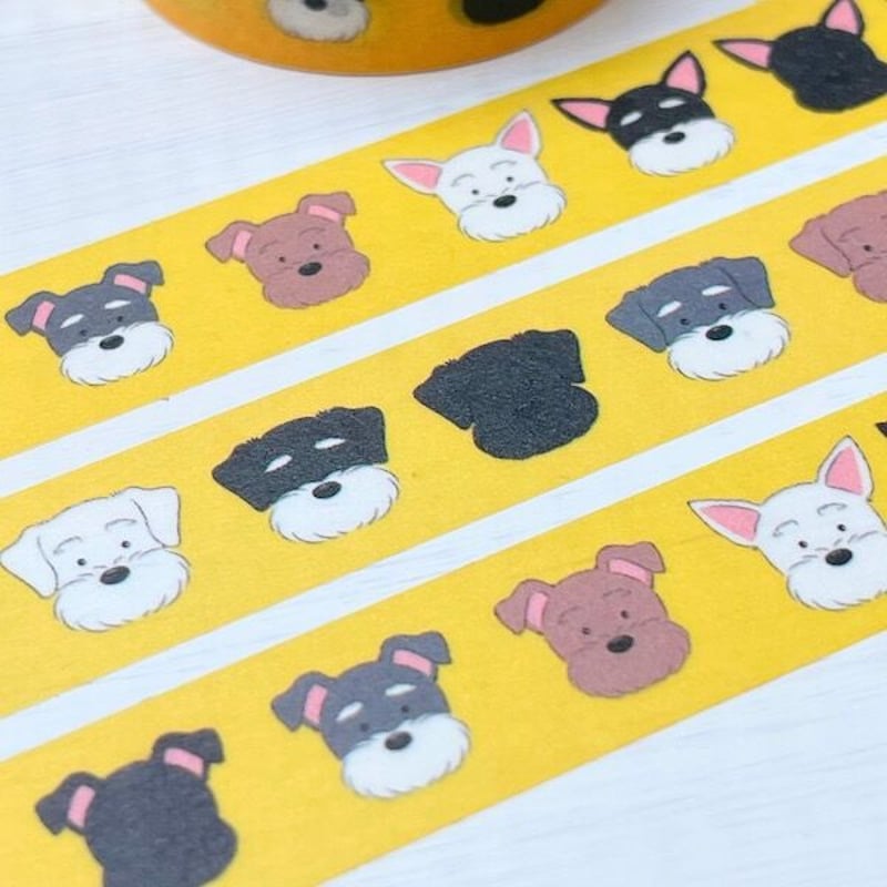 海外マスキングテープ巻売り もふもふ耳 犬 アニマル 人物マスキングテープ 海外マスキングテープ巻売り もふもふ耳 犬 アニマル 人物