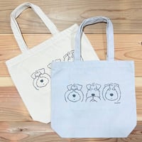 ３シュナ　トートバッグ（たて型）（内側・ポケット付）・見シュナ言わシュナ聞かシュナ・京都文具屋オリジナルデザイン