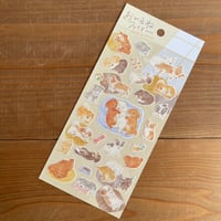 おひるねファミリーシール（82282）・わんこ達がすやすやおひるねしている癒し系イラストのシールです！