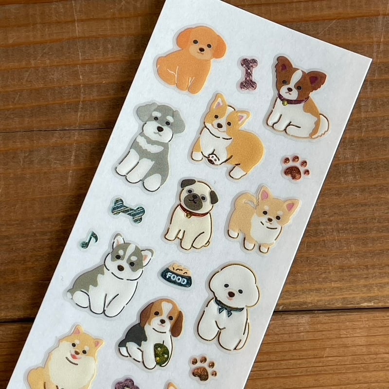 ビジュシール（NB3014173）・ツヤ感のある仕上げのわんこシールです