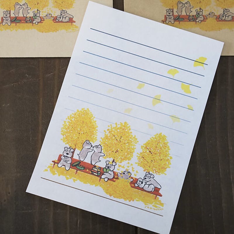 kyotobunguya x ikemotto 3種類のクラフト封筒付 ミニレターセット