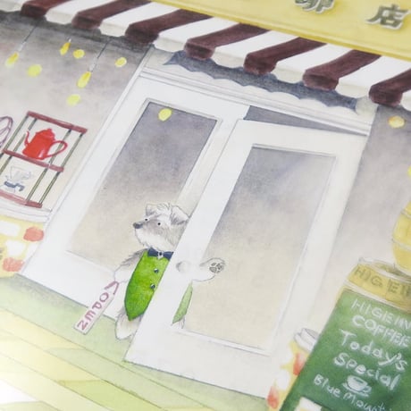 髭犬珈琲店・クリアホルダー・〈オリジナルデザイン〉A4サイズクリアフォルダー・シュナカフェ