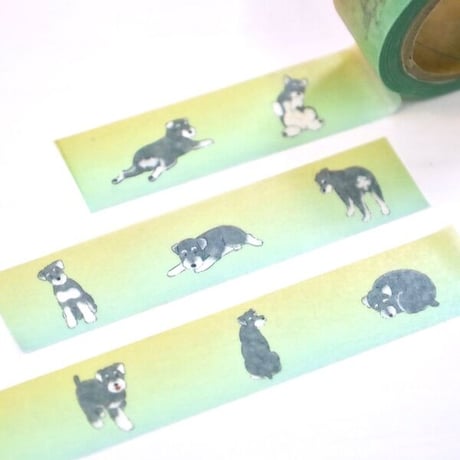 シュナのこんなしぐさが好きマスキングテープ　あさのまいこオリジナルデザイン