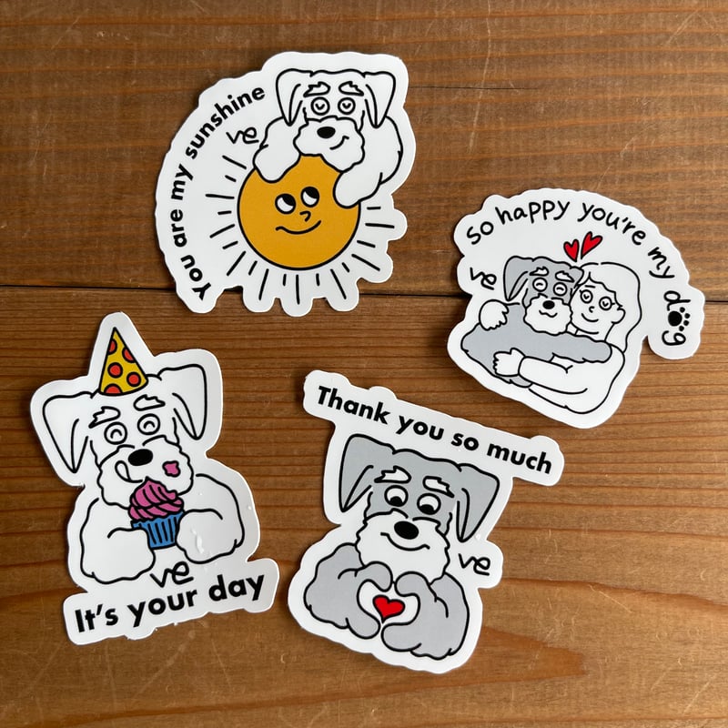 veniさんのシュナウザー耐水ステッカー 4種 | 京都文具屋