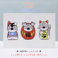 kyotobunguya x ikemotto　オリジナルポストカード　縁起物シュナトリオ