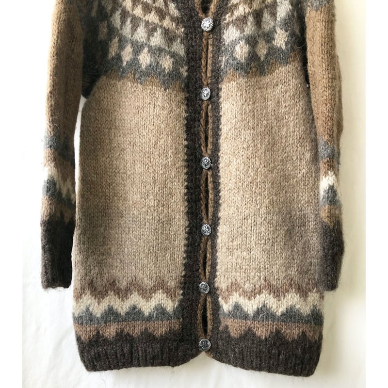 70's euro vintage/ handmade】wool knit nordic