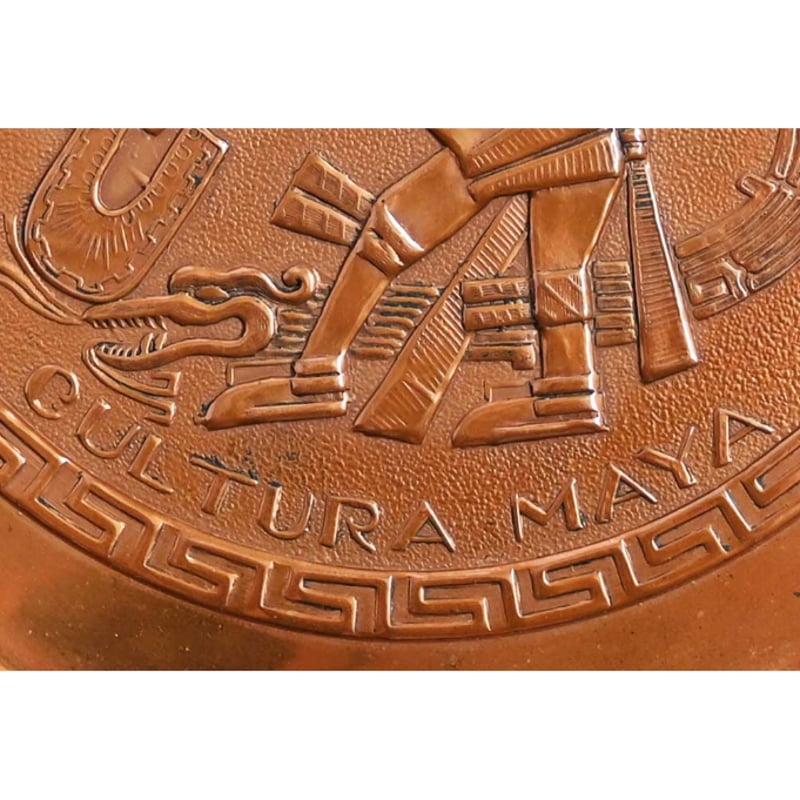 ヴィンテージ品　メキシコ刻印　銅製　ハンドメイド　アステカ暦　壁掛け ヴィンテージ品 メキシコ刻印 銅製 ハンドメイド アステカ暦 壁掛け