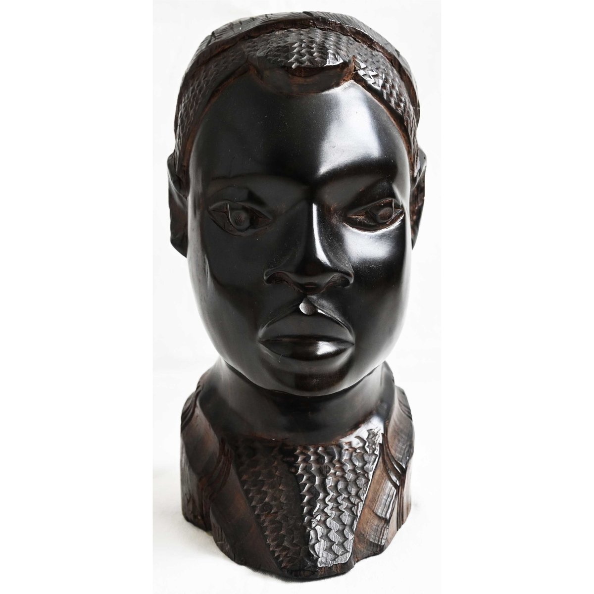 ヨルバ族 黒檀 木彫 女性像オブジェ antique / made in nigeria】