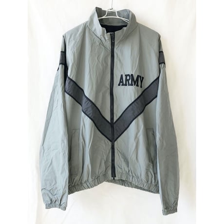 【used / U.S.ARMY】”IPFU” nylon × reflector training jacket -silver grey / XL-REGULAR- (p-2211-1-2)