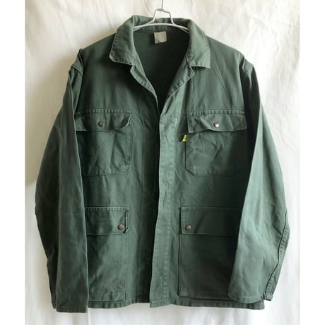 【80's euro vintage】coverall / work jacket -M / military green- (jt-228-1-12)