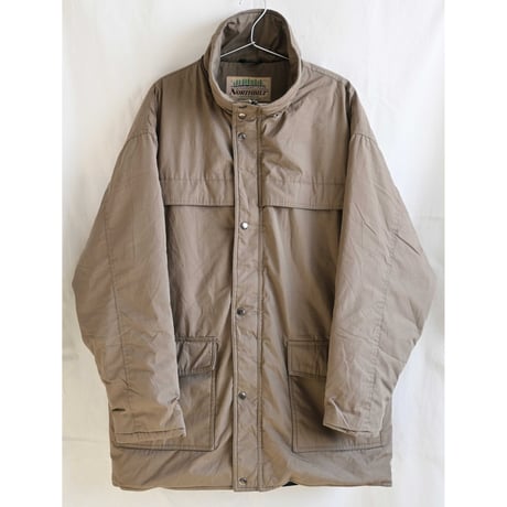 【80's vintage】"NORTHBILT"  insulated stand collar jacket -L / khaki × navy- (jt-239-10)