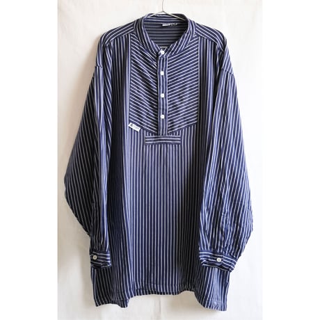 【90's vintage/Germany made】 "Skipper" fisherman pullover stripe shirt -4XL /navy×white- (jt-233-9-1)