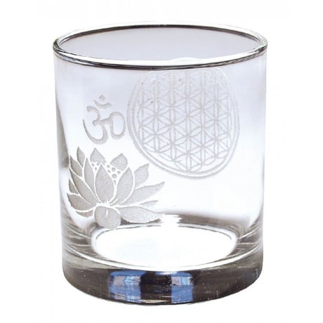 "flower of life × lotus om"  glass (ss001)