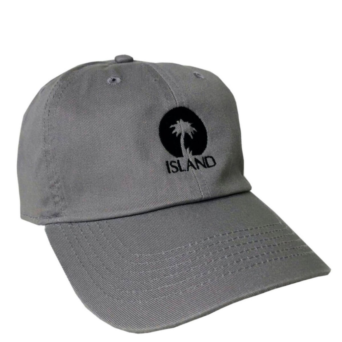 Island Records” / Washed Twill Low Cap / gray