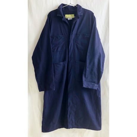 【80's vintage / UNIVERSAL INDURA】work shop coat - 40-RG / navy- (jt-228-3b)