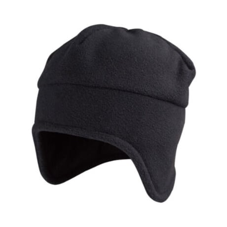 【Mega Cap from USA】fleece earflap beanie・watch cap - free / black- (vt-234-2)