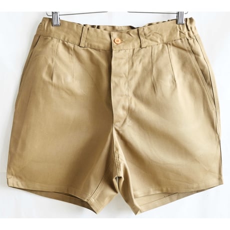 【dead stock / 90's vintage】"Italian army" E.I. chino shorts -52R / khaki- (q-2405-3-2)