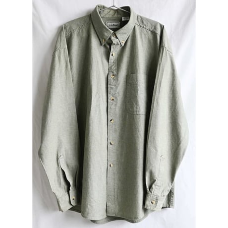 【90's vintage / made in Canada】"L.L.BEAN" oxford B.D. shirt -L-REG / green- (nk-244-7)