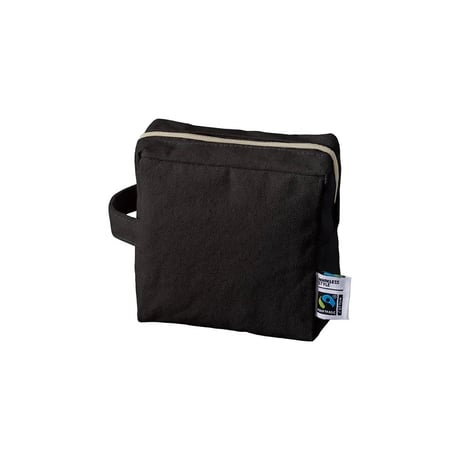 “FAIRTRADE COTTON” canvas zipper pouch -S / night black- (hg238-4)