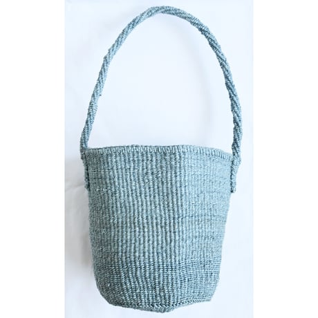【African・Kenia / Hand Made】 one handle sisal bag -5 x 7 inch / gray- (AS-238-4)
