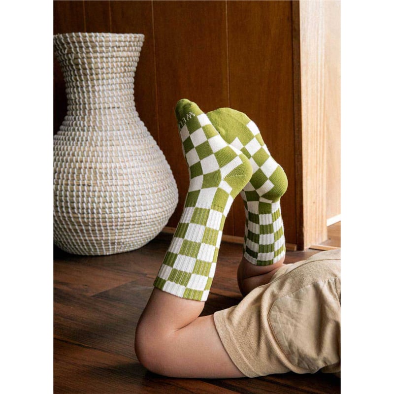 WELD MFG】Checkerboard Socks - 9-11 / cactus × WELD MFG】Checkerboard Socks - 9-11 / cactus ×
