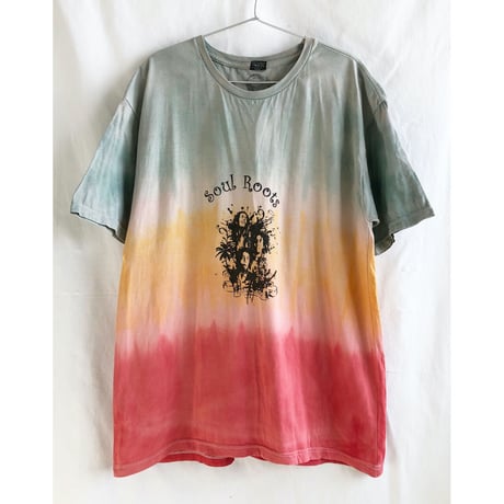 【90's vintage / LIBINA】"Soul Roots" bob marley tie dye T-shirts -L / raster color- (jt-2211-16a)