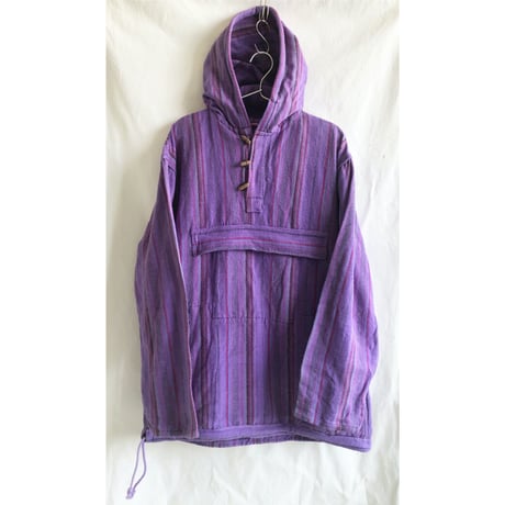 【80's vintage / made in Mexico】"baja"mexican pullover parka  -XL / purple- (jt-228-10d)