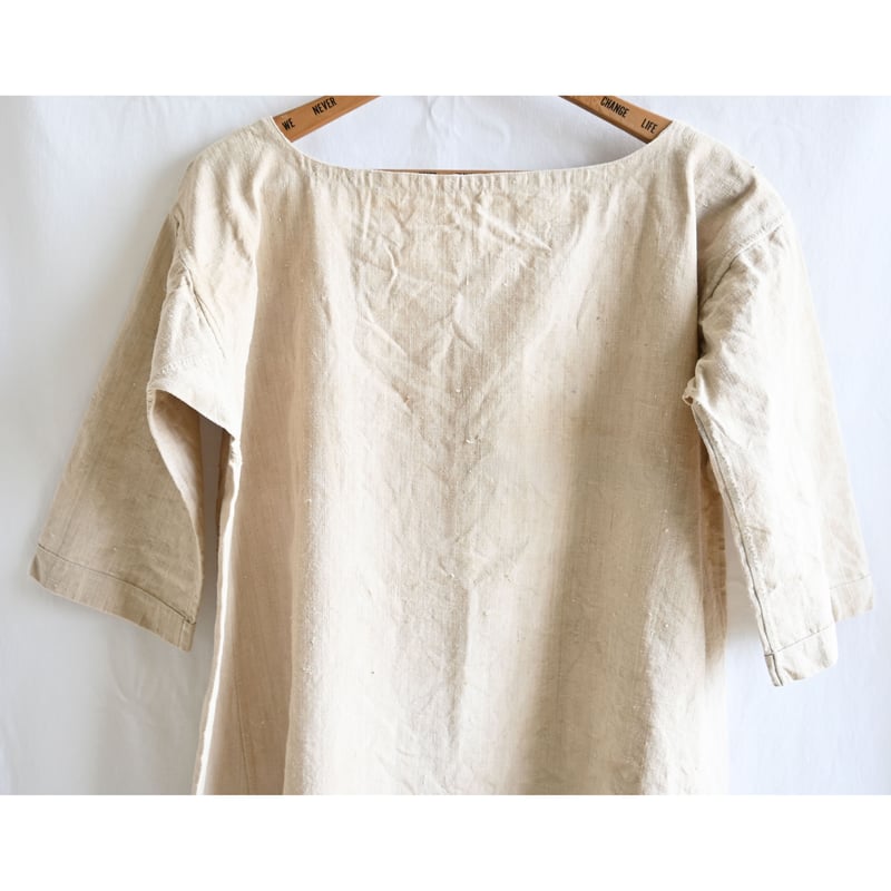 Antique French linen アンティーク ワンピース 20-30's French Antique Linen Dress アンティークリネン