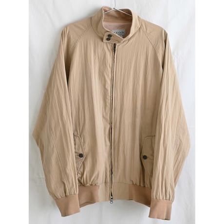 【90's vintage】"LACOSTE - IZOD" Harrington jacket  -L / beige- (p-242-24-2)