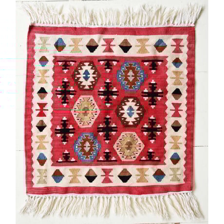 【vintage Türkiye】old sarkoy kirim - 67×51cm/red- シャルキョイキリム(jt-233-13a)